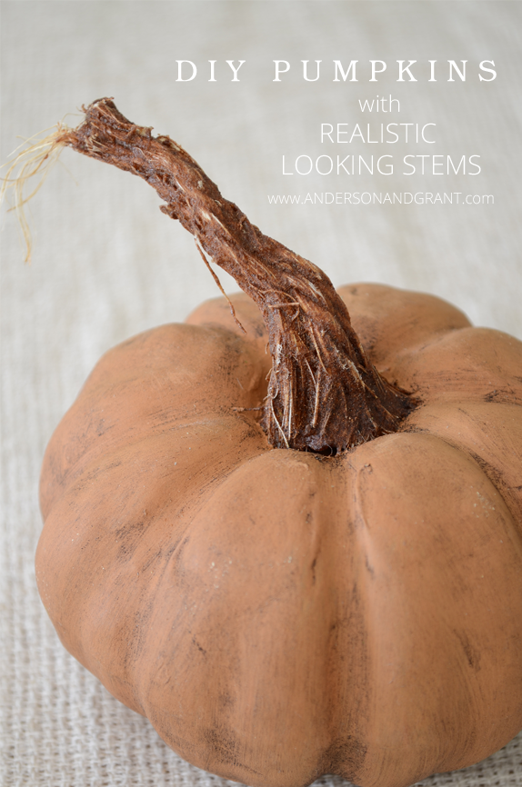 DIY Pumpkins with Realistic Looking Stems from Anderson and Grant
