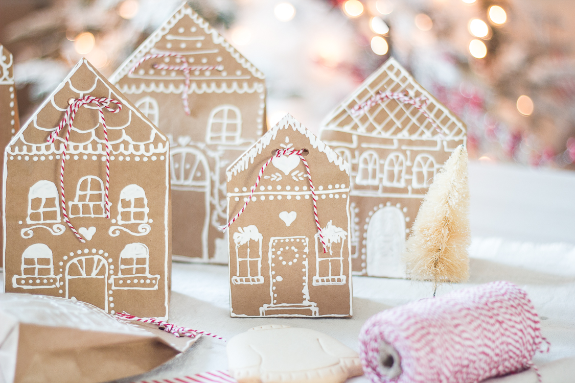 Gingerbread House Paper Bag Gift Wrap Idea gingerbread-house-paper-bag-gift-wrap-idea