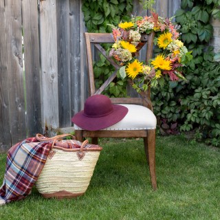 natural fall flower wreath