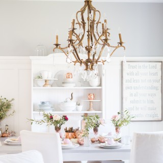 Rose Gold and Pink Tablescape by Craftberry Bush