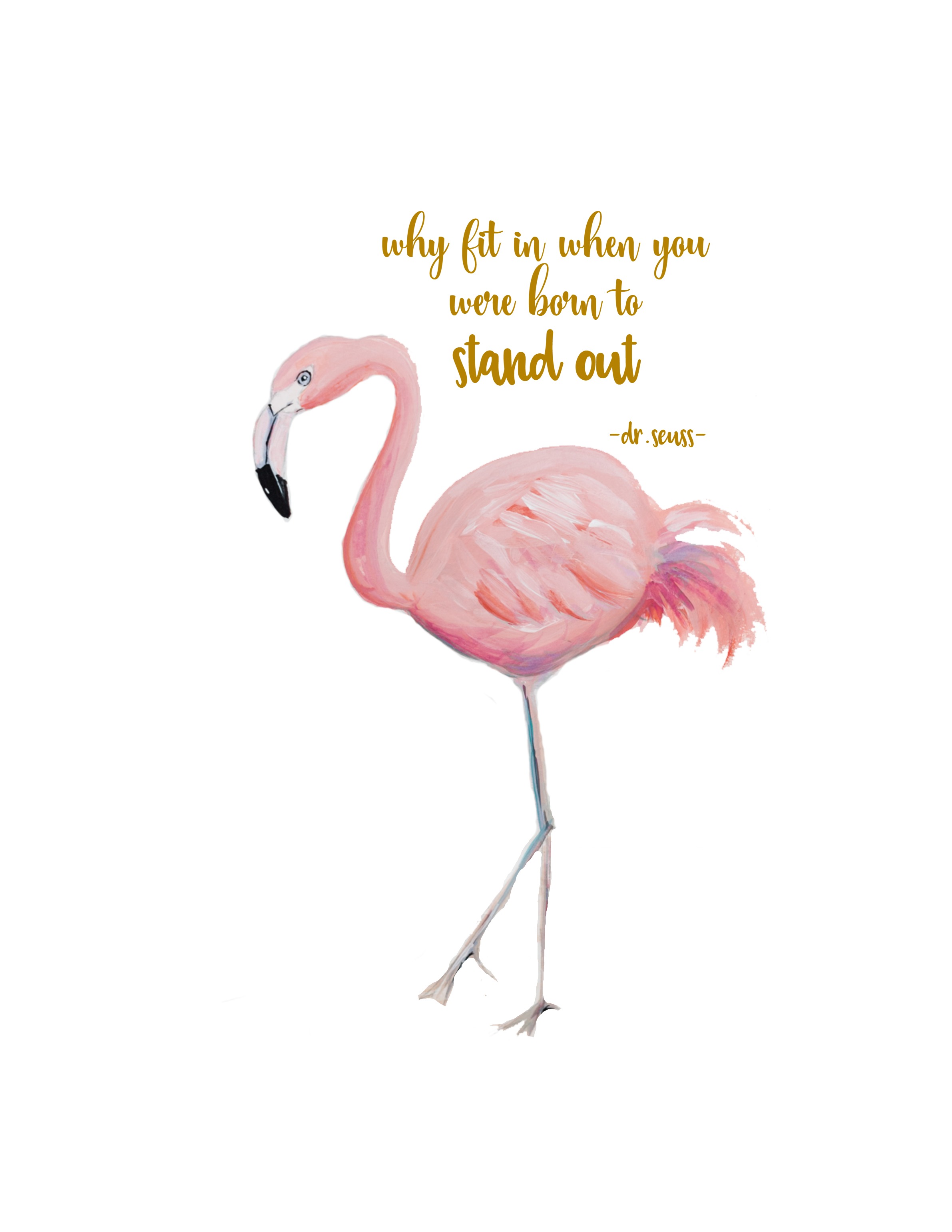 Free flamingo art printable