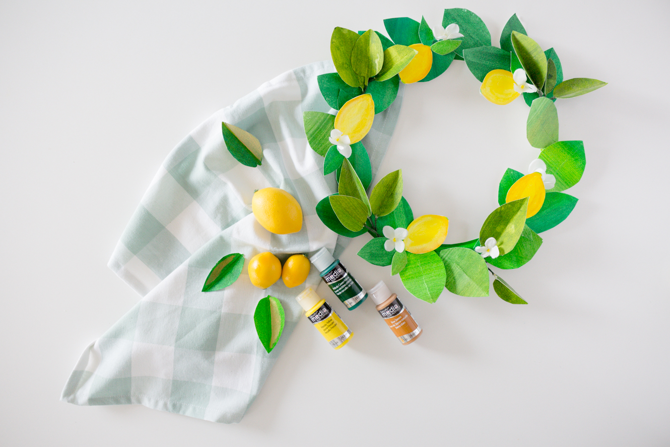 paper lemon wreath diy craftberrybush-20