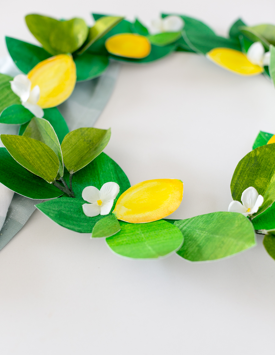 paper lemon wreath diy craftberrybush-25