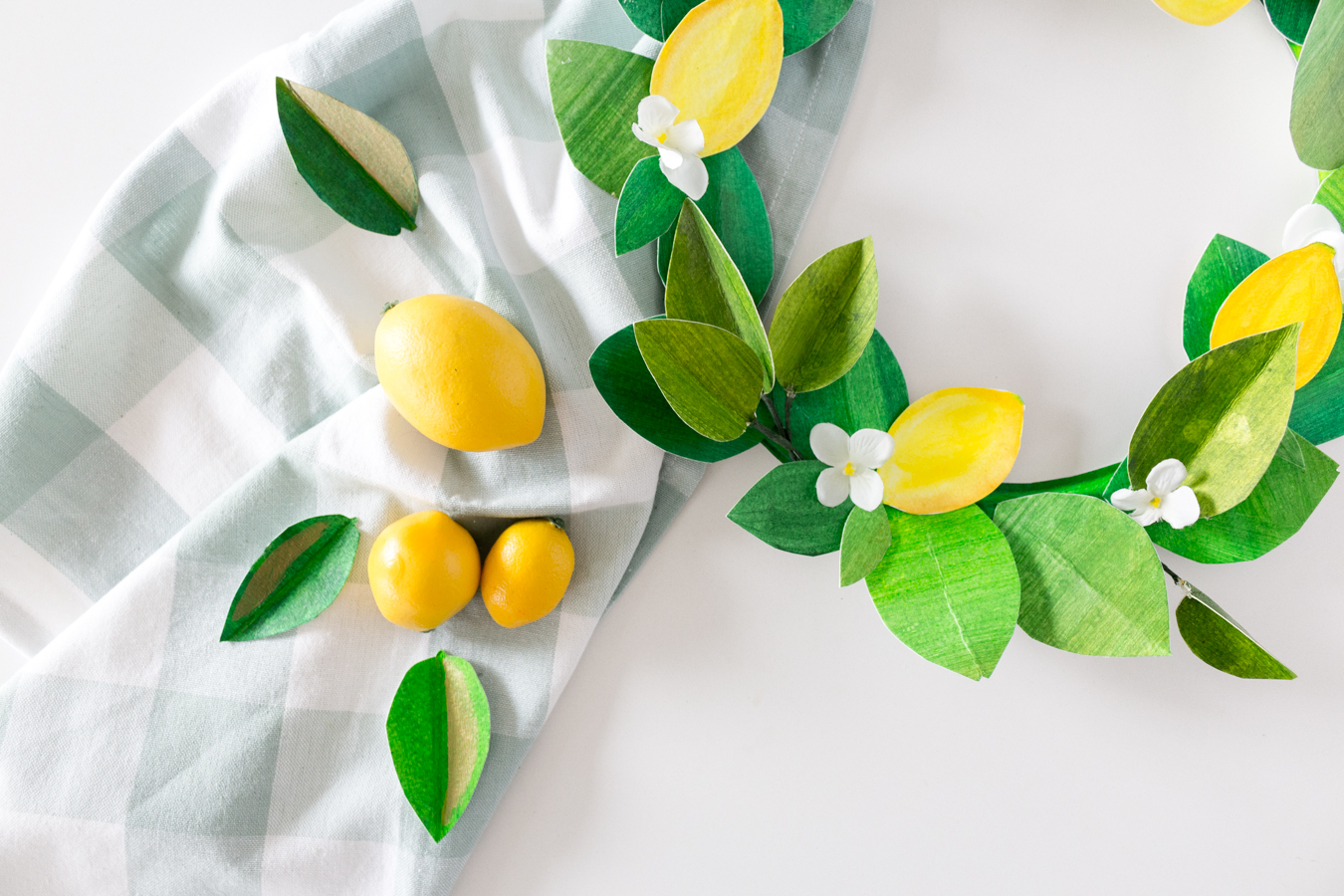 paper lemon wreath diy craftberrybush-33