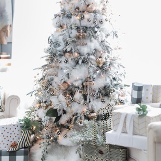black and white christmas tree craftberry bush_