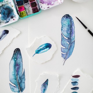 howtopaint a feather_