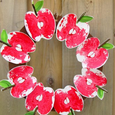 Apple print wreath….