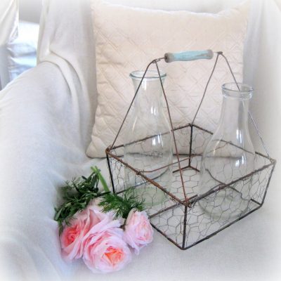 Vintage Wire Milk Basket….a behind the scenes.