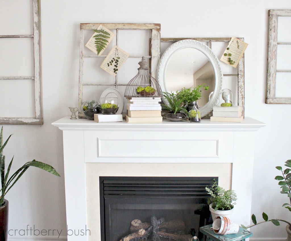 Spring mantle decor featuring lighted Easter garlands, pastel tones, and modern accents for a seasonal refresh