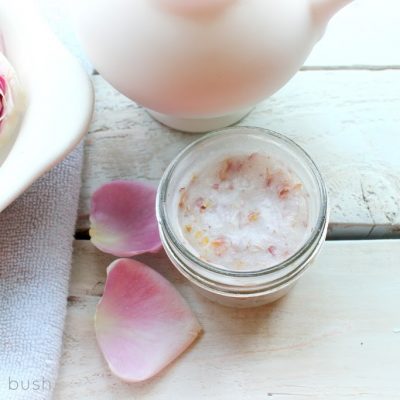 Coconut Rose scrub and a smile on my face….