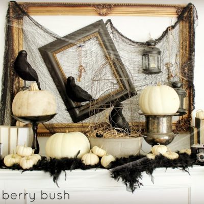 Halloween Mantel and a Linky Party…