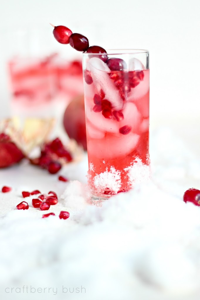 Cranberry/Pomegranate New Year’s Eve Cocktail or Mocktail