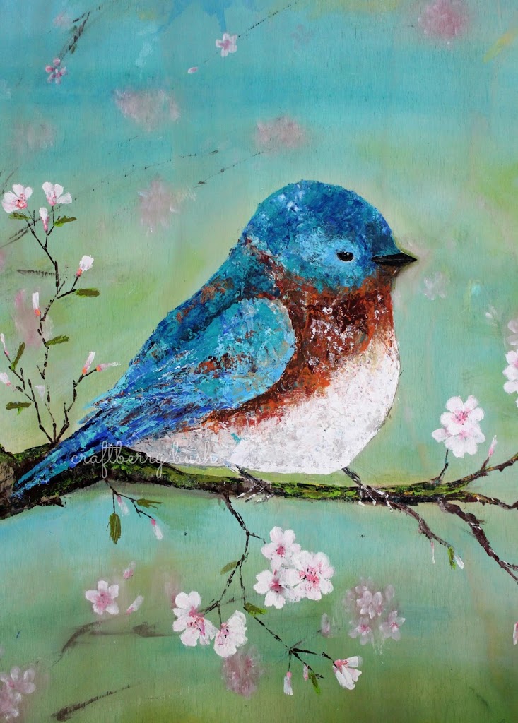 Palette Knife Acrylic Painting – Blue Bird