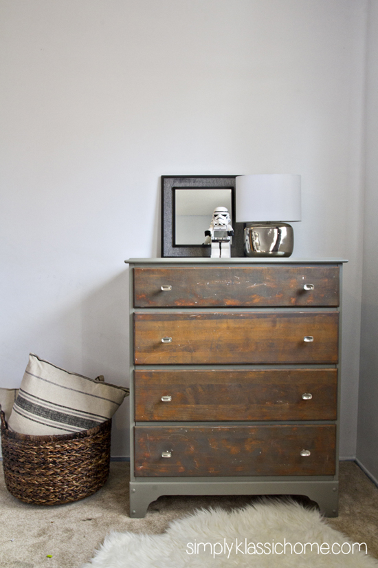 two tone dresser drawer full closed