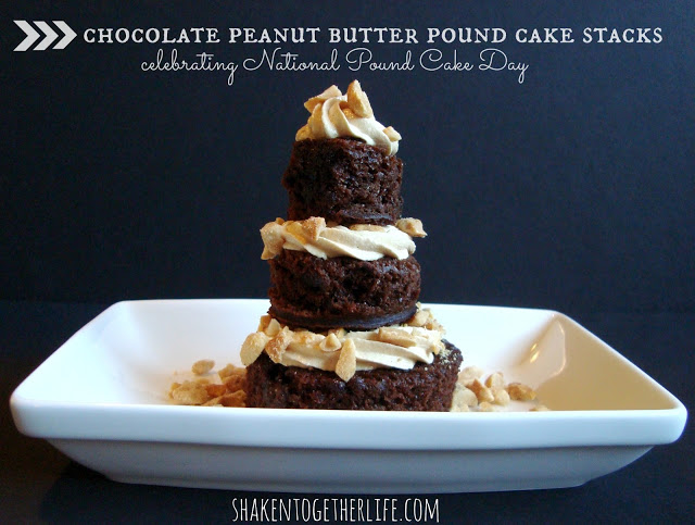 chocolate peanut butter pound cake stacks MAIN