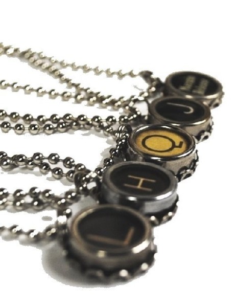 typewriter key necklace