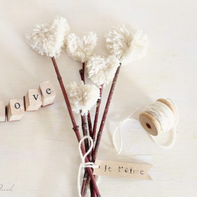 Heart shaped pompom bouquet