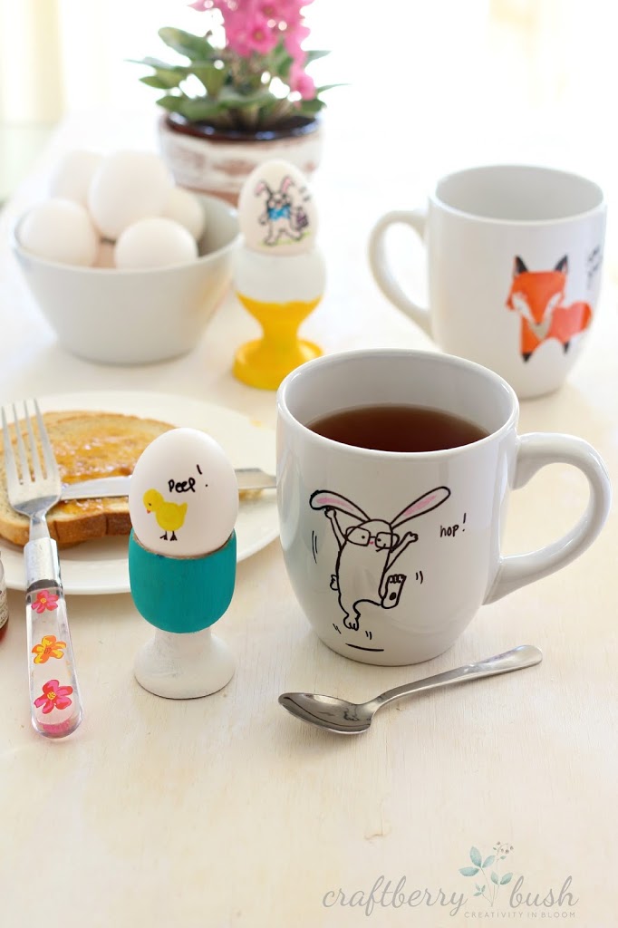 White Mug Rabbit Cup Ceramic Creative Cute Rabbit Handle Coffee