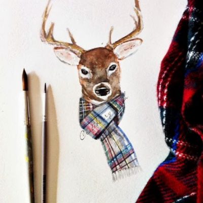 Tartan, Deer and the December Free Desktop Calendar