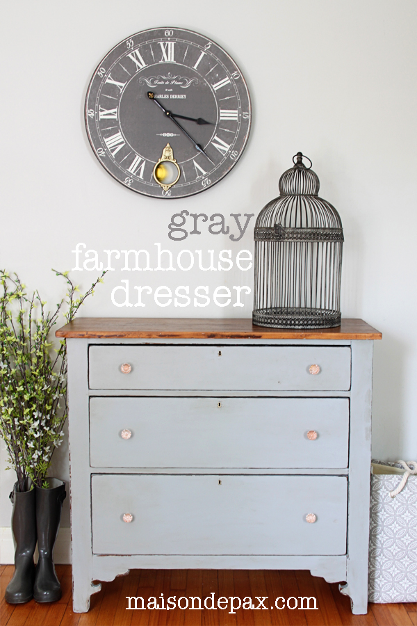 Black and Wood Dresser Makeover - Maison de Pax