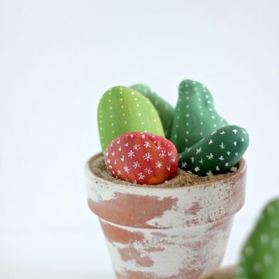 Painted rock cactus – a children’s craft