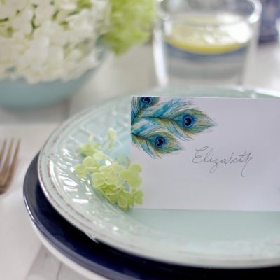 Free watercolor place card