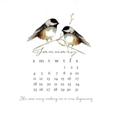 January free desktop calendar and printable monthly planner