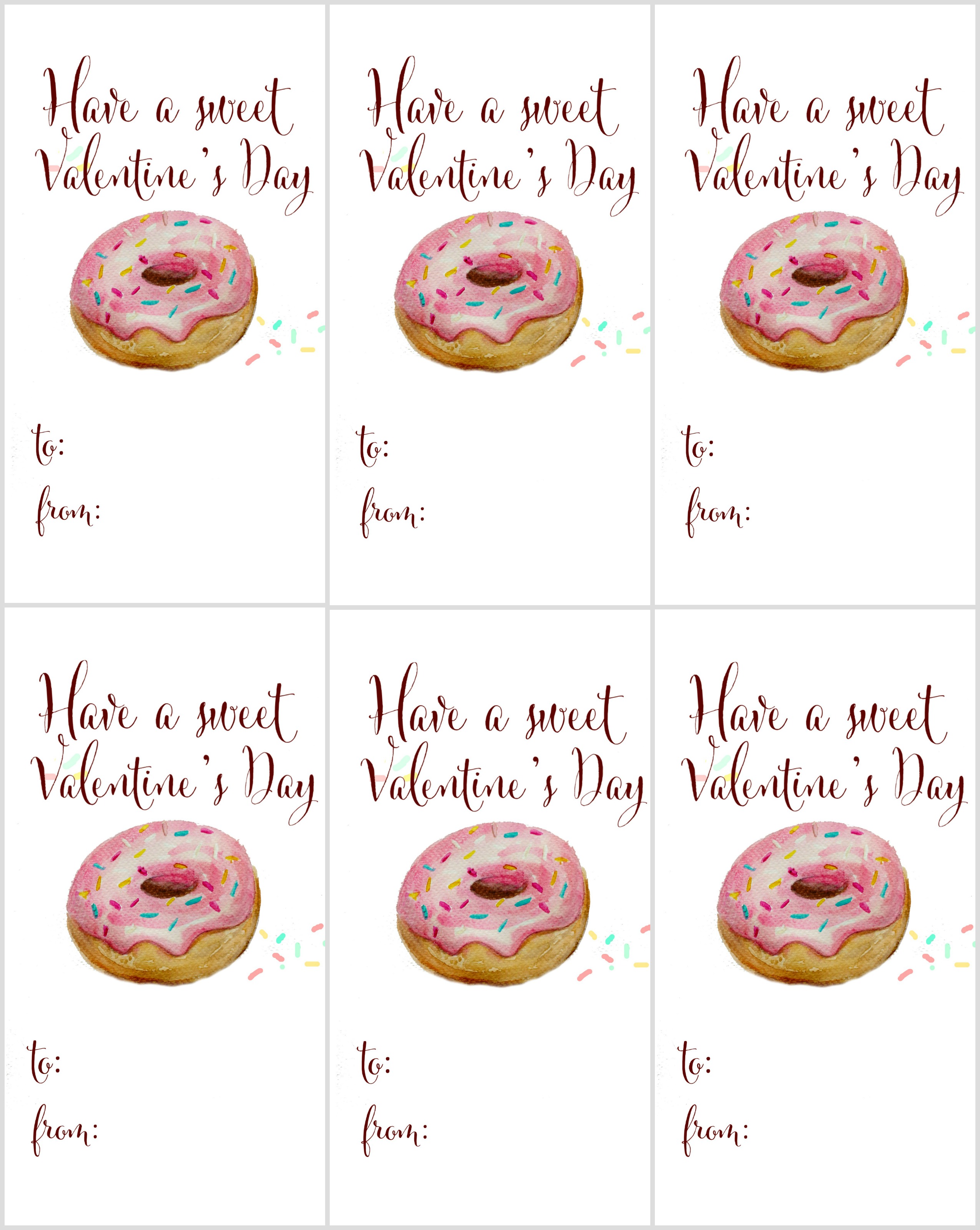 Donut Valentine Printable Free