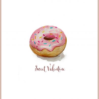 Free watercolor doughnut printable(s)