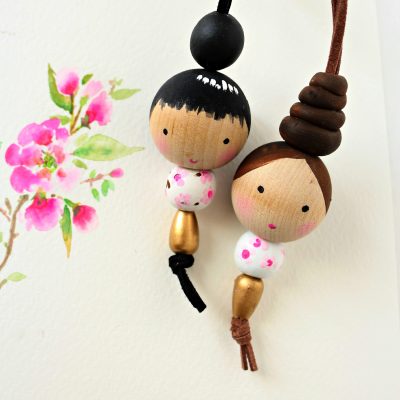 Wooden Bead Doll Necklace