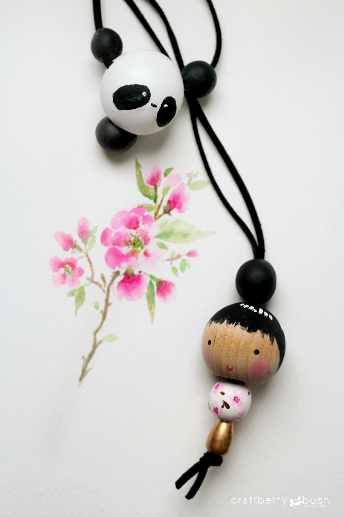 Wooden Bead Doll Necklace