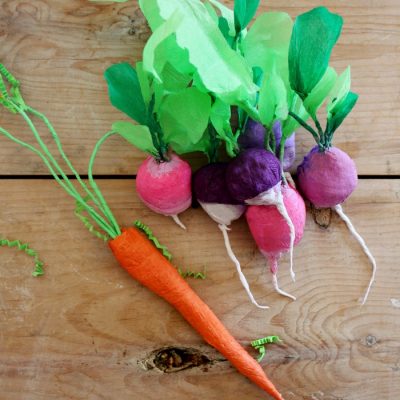 Crepe paper vegetable surprise