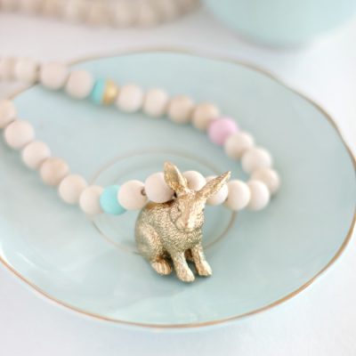 Easy beaded bunny necklace DIY