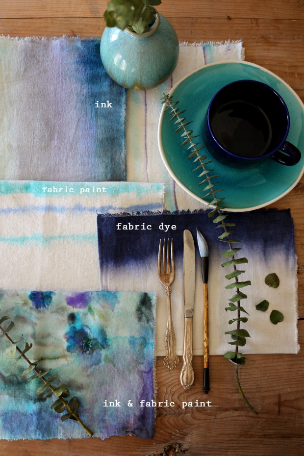 Watercolor napkins three ways