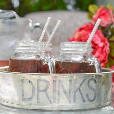 Drink serving tray from old springform pan