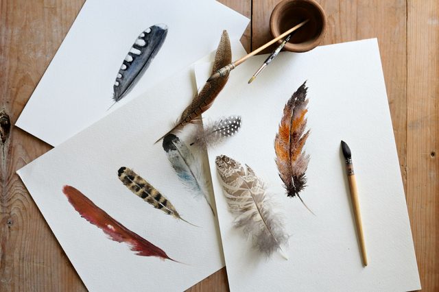 How to Paint a Watercolor Feather