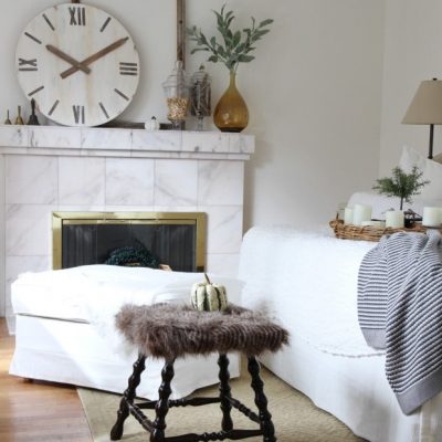 Faux fur foot stool DIY