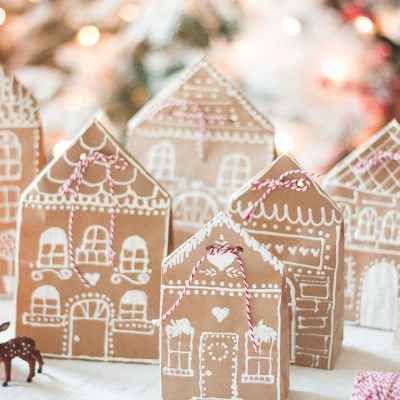 Gingerbread House Paper Bag Gift Wrap Idea