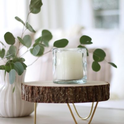 DIY Footed Wood Slice Tray