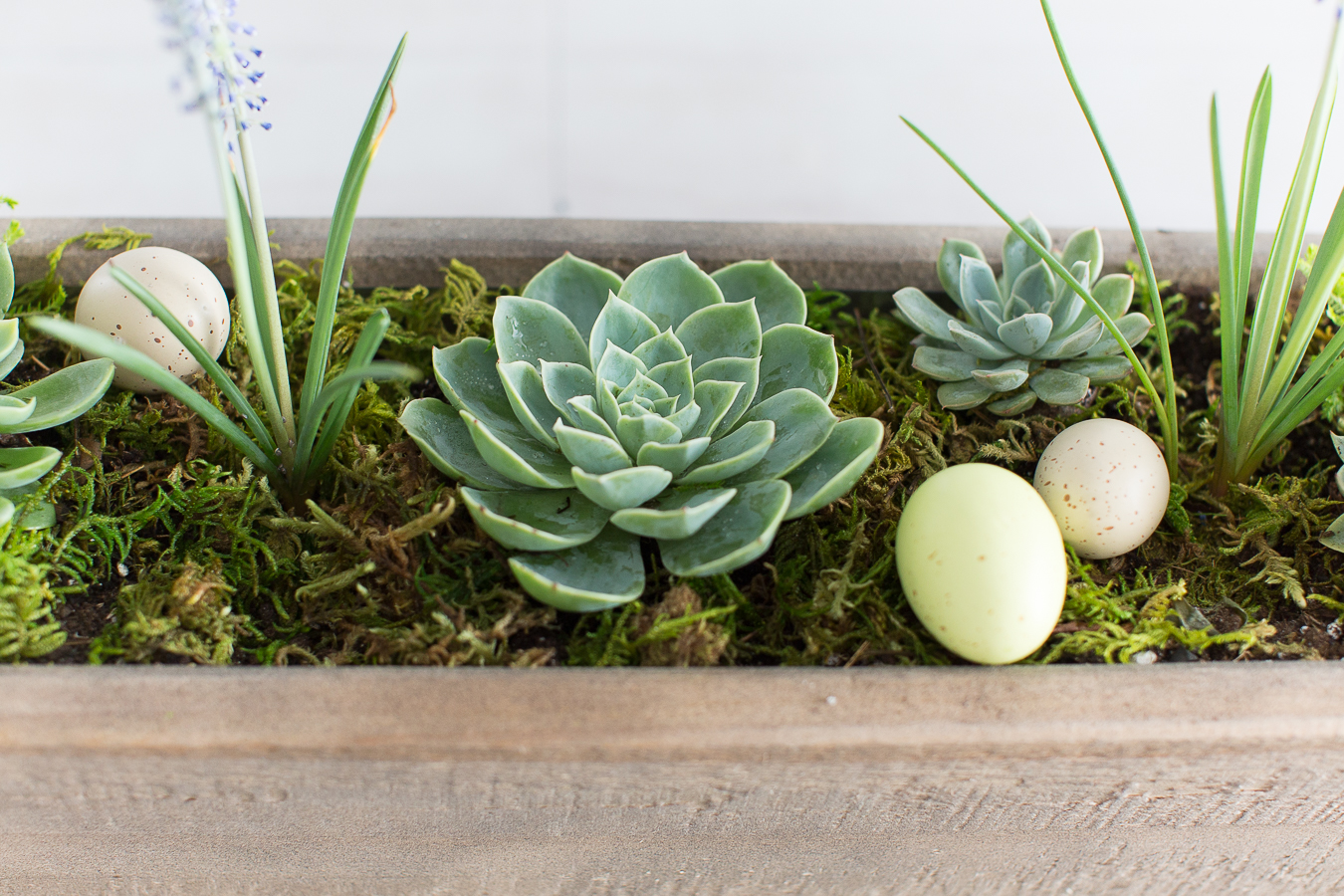 Magnolia Market wooden trough centerpiece 