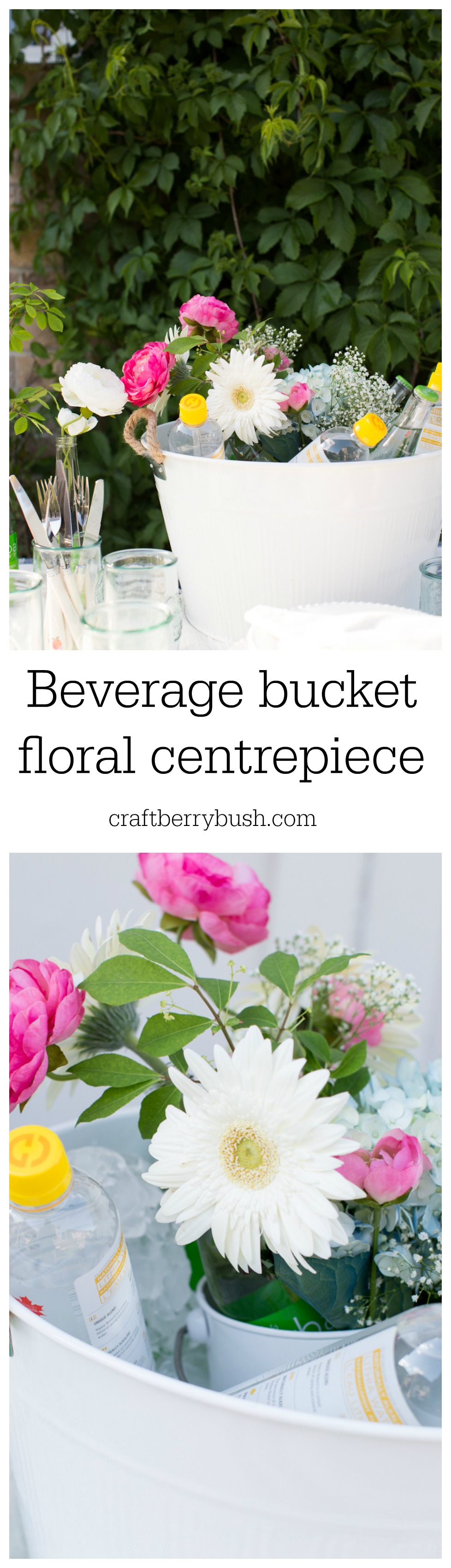 beverage bucket floral centerpiece craftberrybush