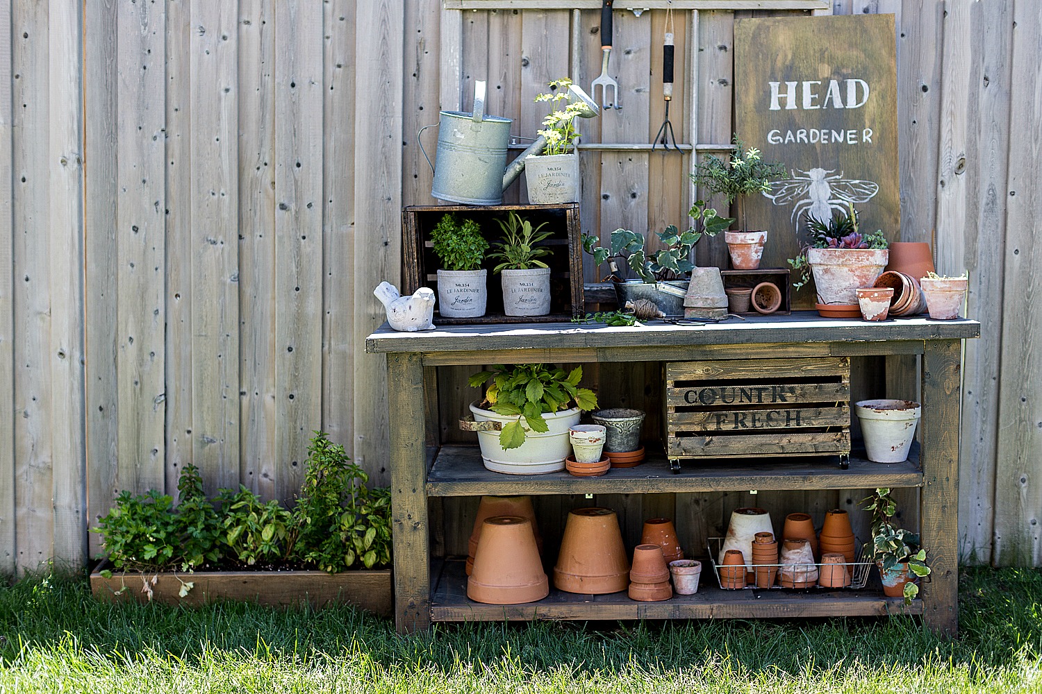 Rustic potting table discount