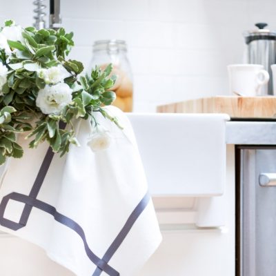 DIY Ribbon Trim Kitchen Towel