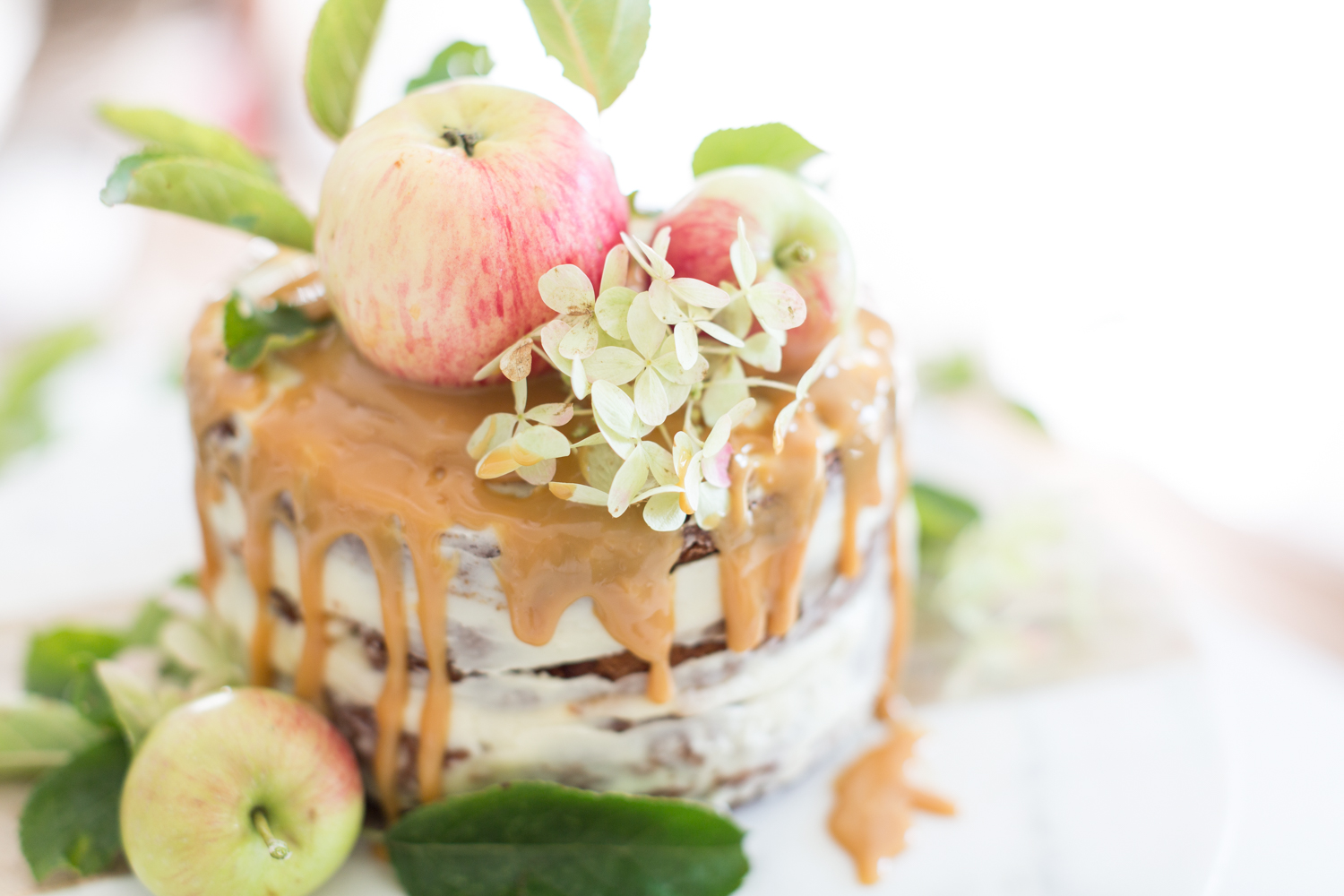 Rustic Caramel Apple Cake with Cream Cheese Frosting