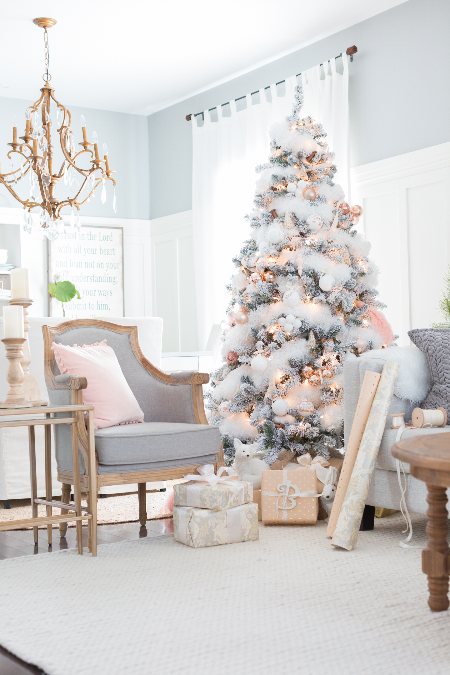 Blush christmas decorations deals