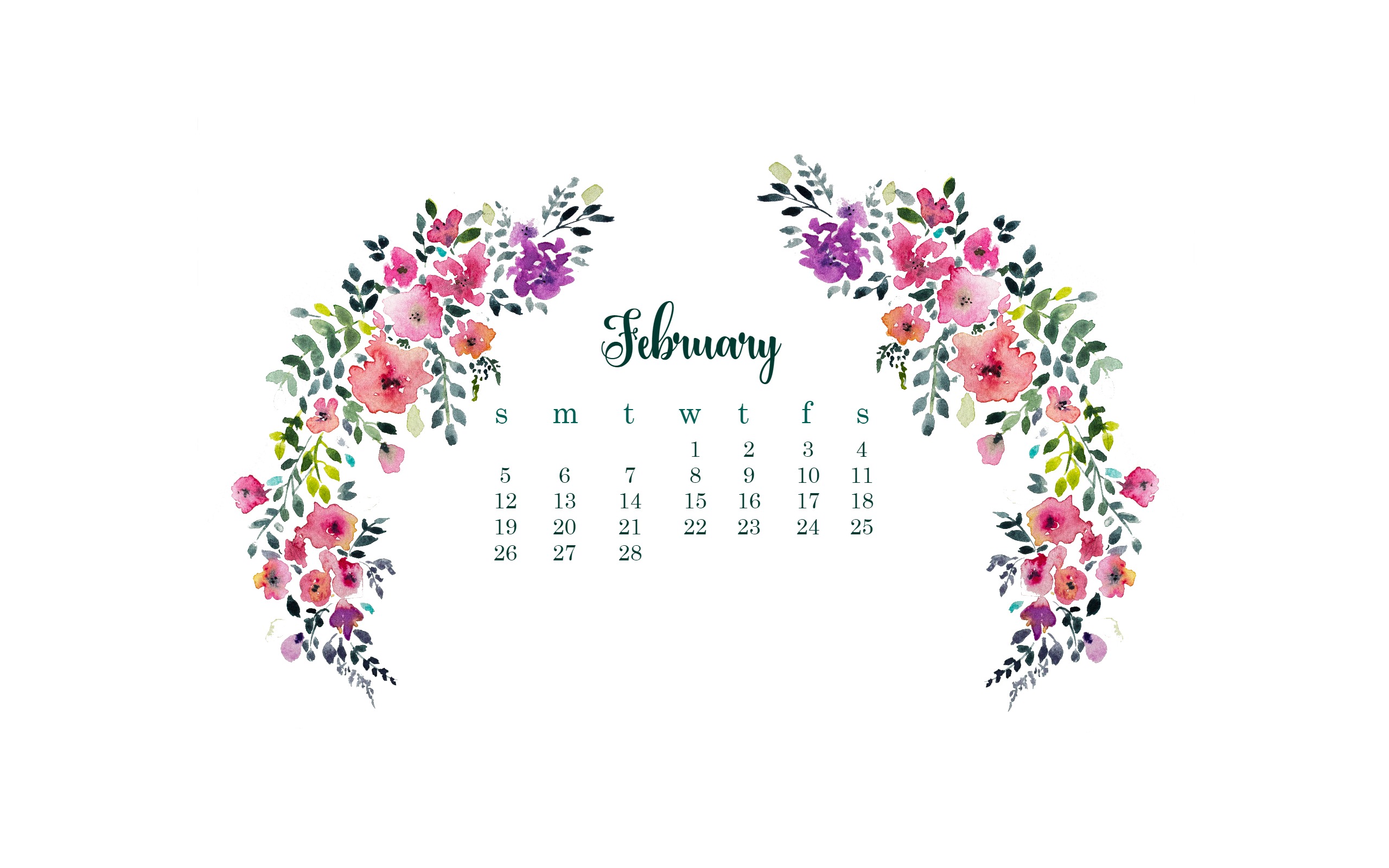 February Calendar Cute