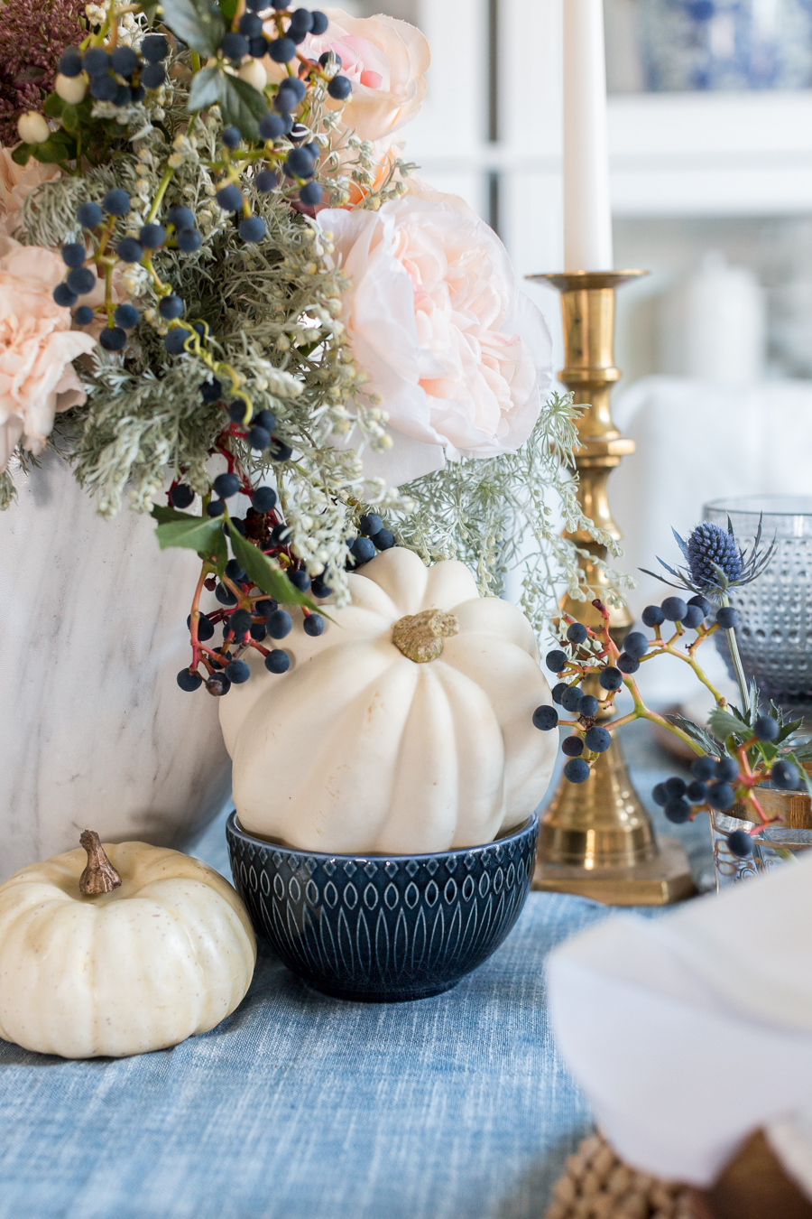 Hot Komal Jay Porn - Blue and mauve fall tablescape