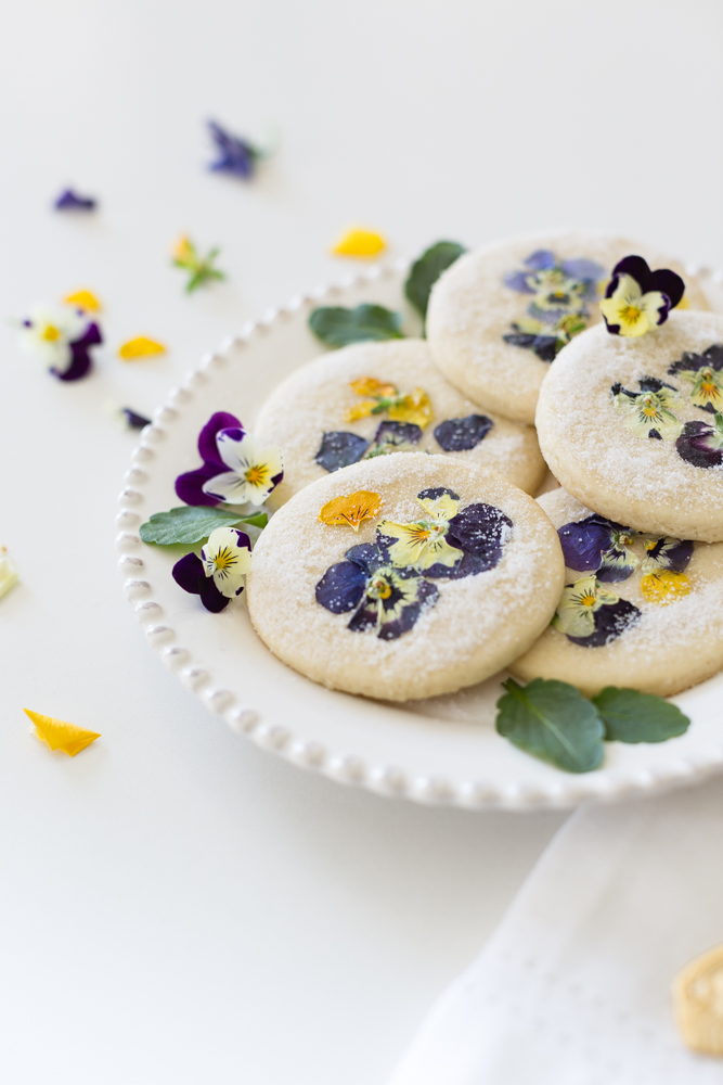 Pansy Topped Shortbread Cookies