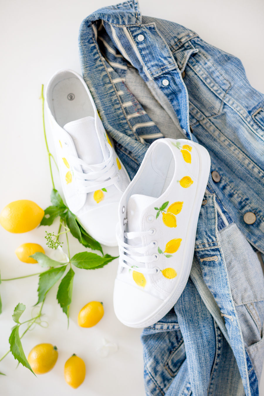 Lemon print shoes DIY – video