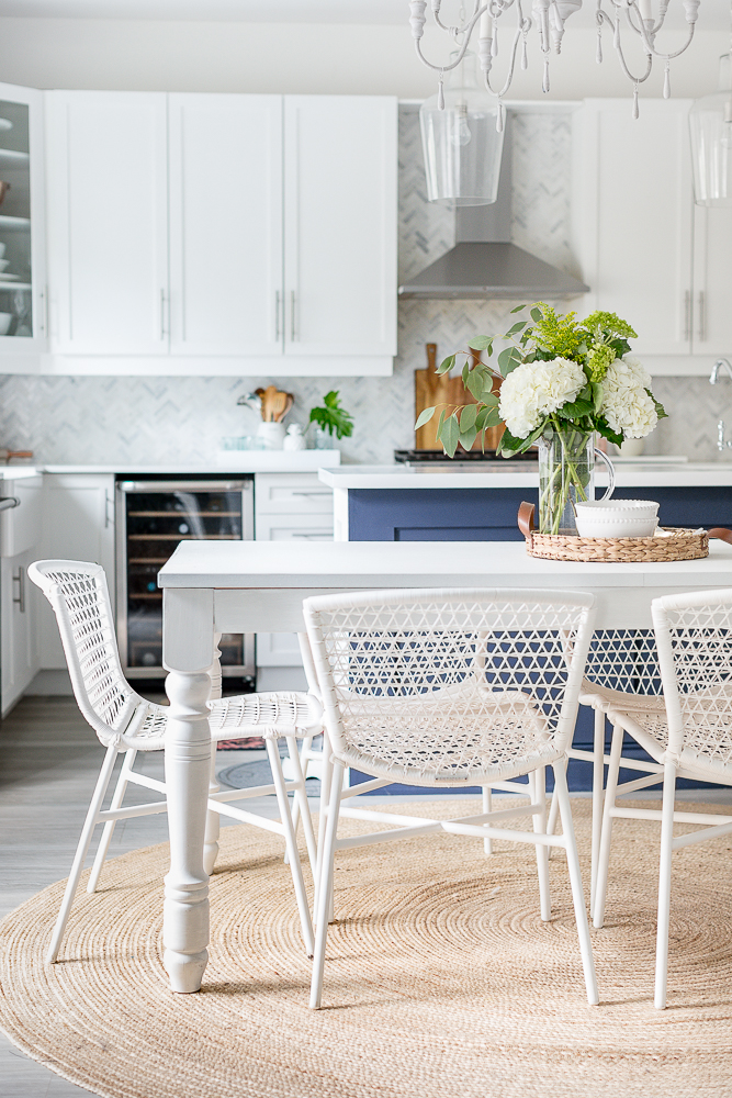 Outdoor dining chairs inside